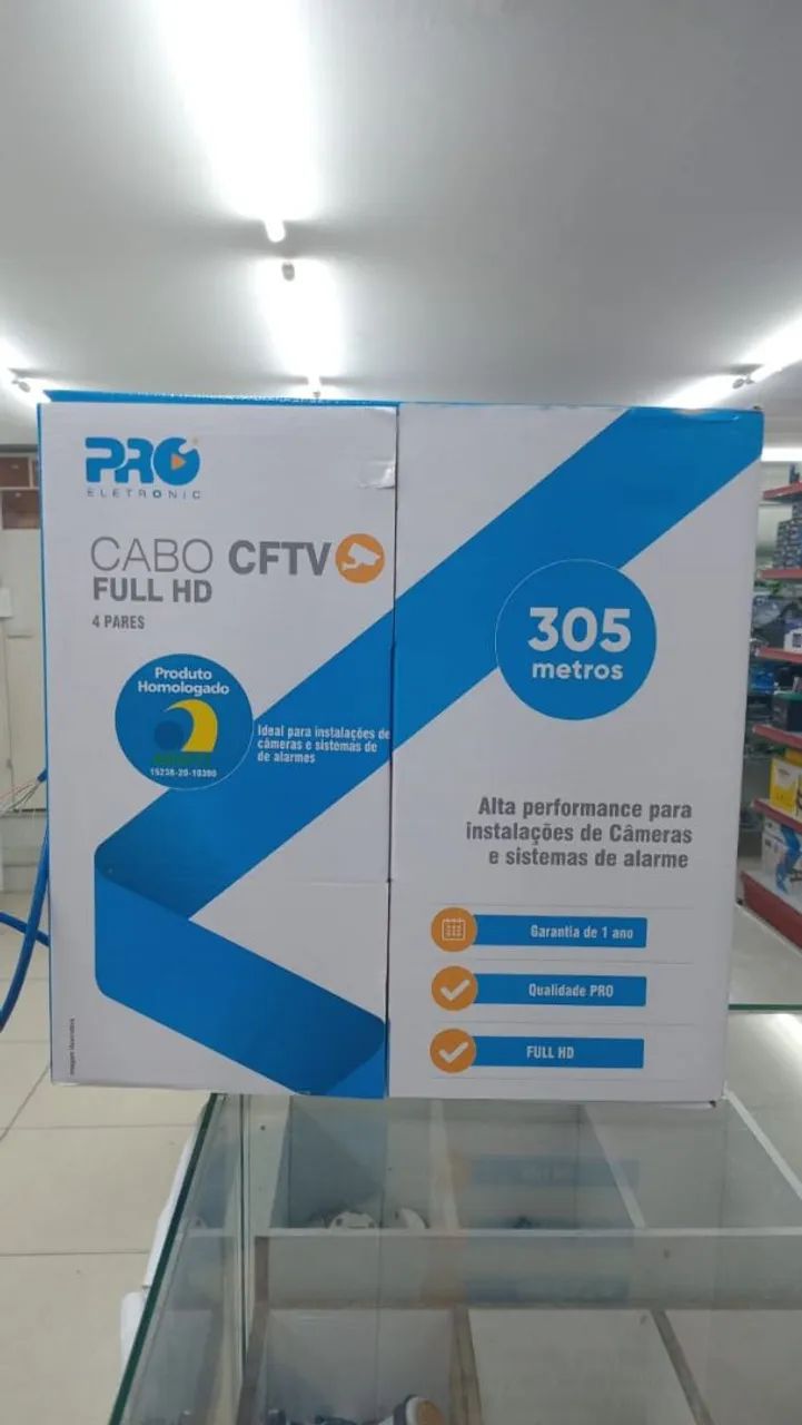 Cabo CFTV e Rede  Full HD 4 Pares - Pro Eletronic com Anatel  - Foto 5