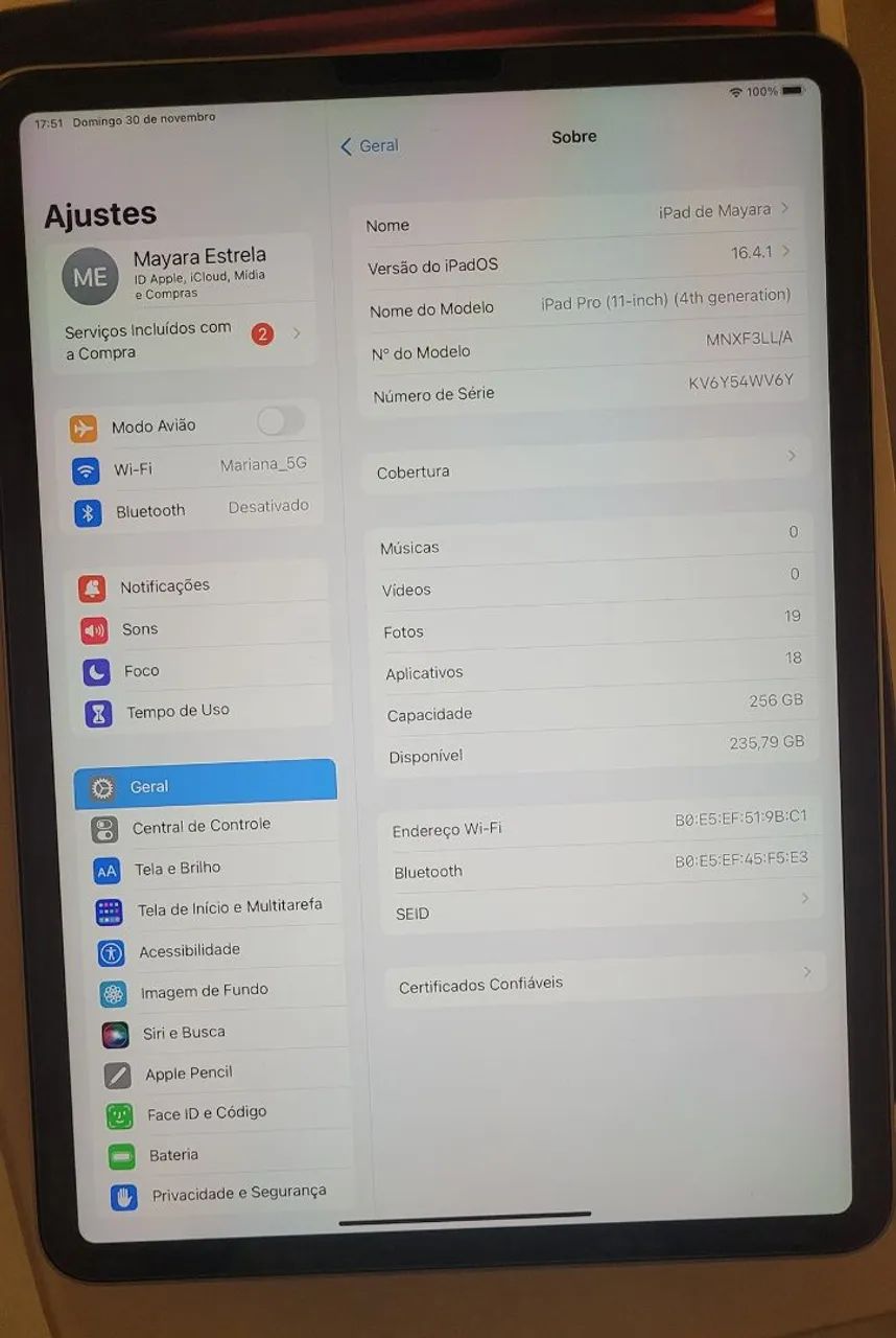 Ipad Pro M2 256 GB 4th 11 polegadas + acessórios  - Foto 3