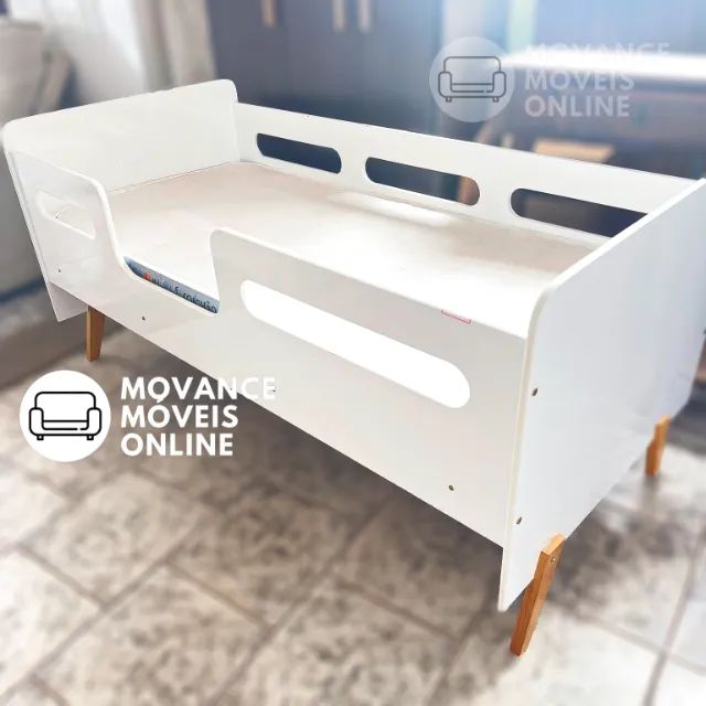 Cama Infantil Nova 100% MDF com Proteções Laterais