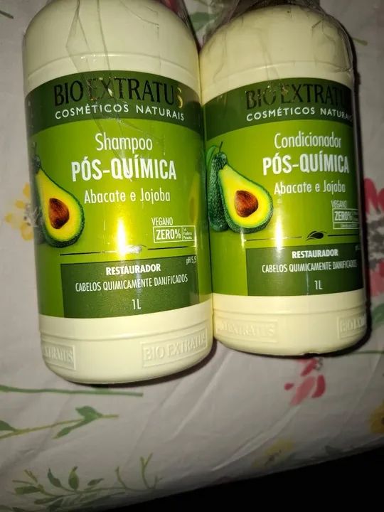 Kit Shampoo e Condicionador Bio Extratus Pós Química Abacate 1L