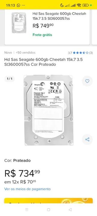 Seagate 600gb servidor tenho no tamanho 2,5" tbm - Foto 5
