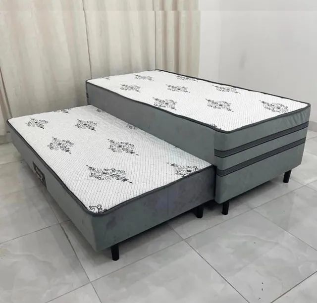 Cama Box Prestige Solteiro com Auxiliar Molas Ensacadas - Receba Amanhã