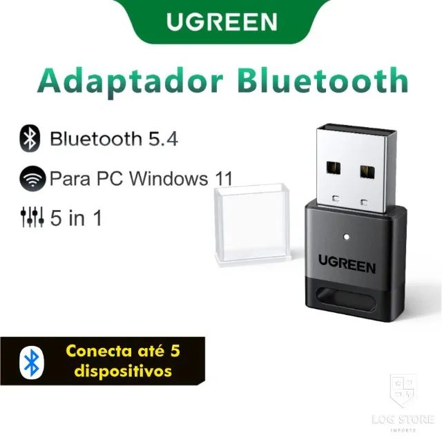 Adaptador Sem Fio UGREEN USB Bluetooth 5.4 Receptor De Transmissor Dongle Para PC Windows