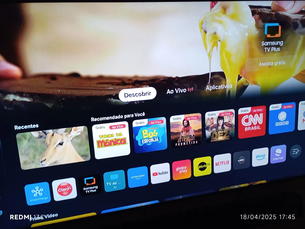 Smart TV Samsung com acesso a diversos aplicativos