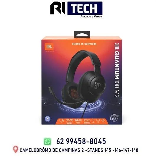 Fone de Ouvido Com Fio JBL Quantum 100 M2 Headset Gamer Over Ear Microfone Removível 