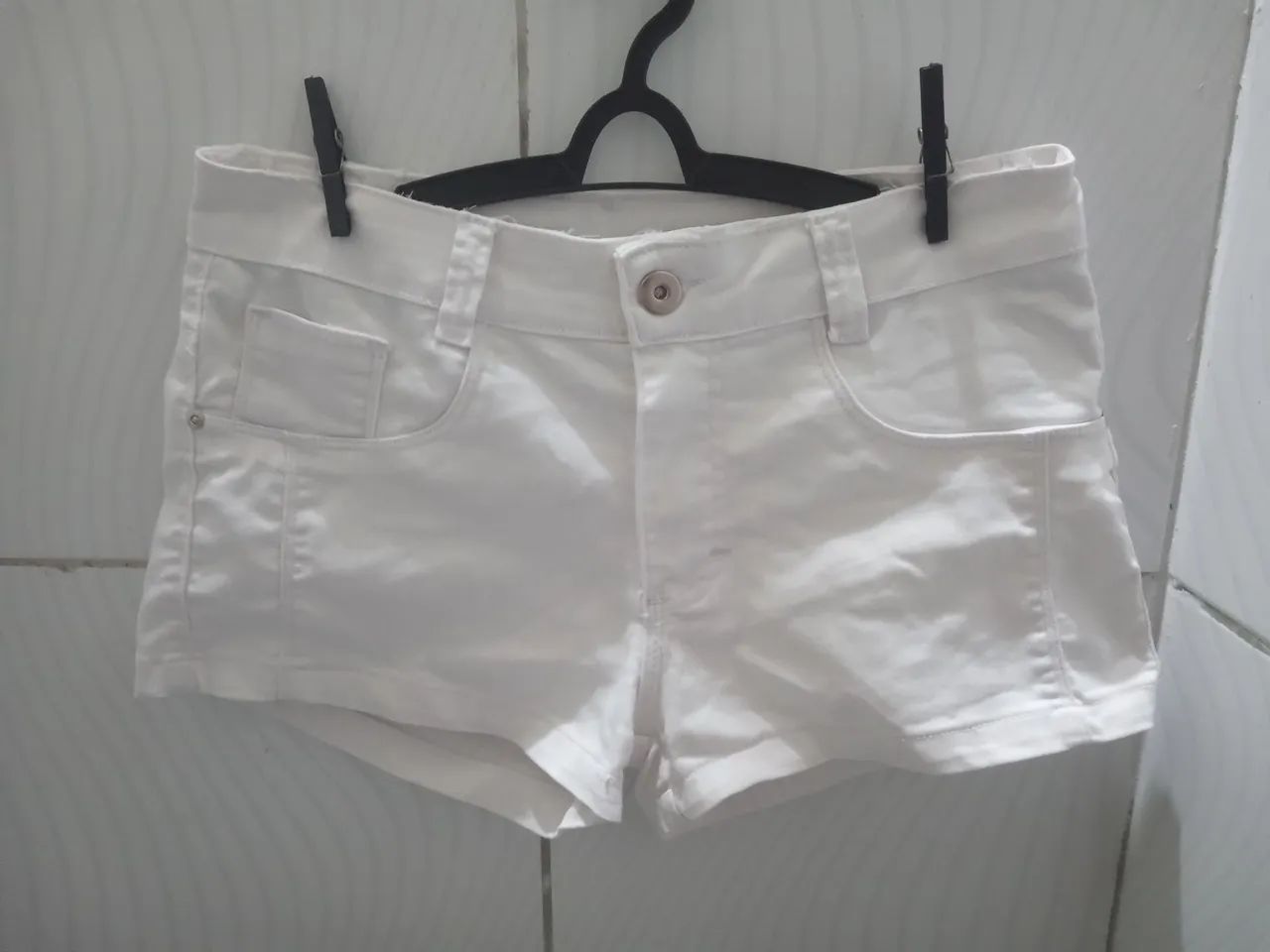 Short Branco Jeans Feminina   N;40 - Foto 3