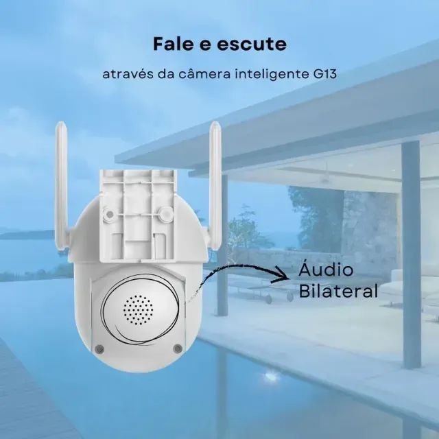 Câmera Segurança Externo Noturno Inteligente Wifi Smart Novadigital CS-G13 Branco - Foto 4
