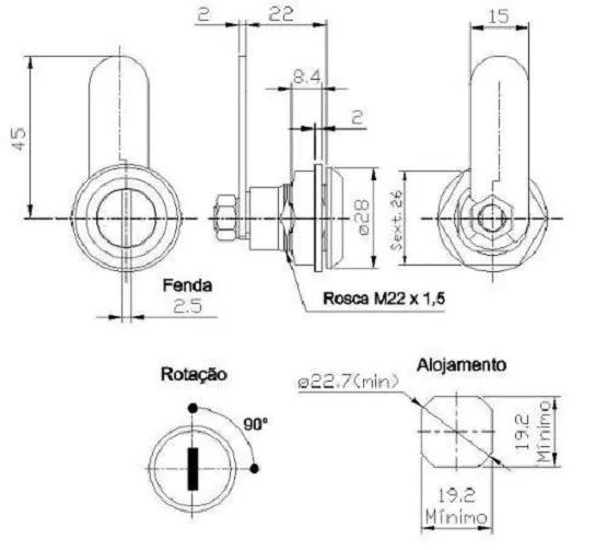 Fecho Triangulo Lingueta Reforçada Painel Quadro Armário Eletrico Pneumatico Comando - Foto 2