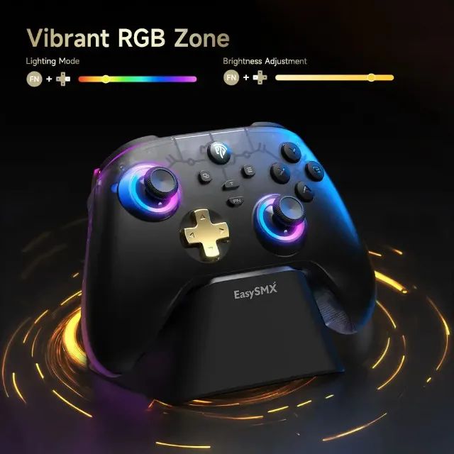 Controle Sem Fio EasySMX D05, Wireless, BT, RGB, Hall Effect, PC/Android/SW/IOS. 12x 27,49 - Foto 2