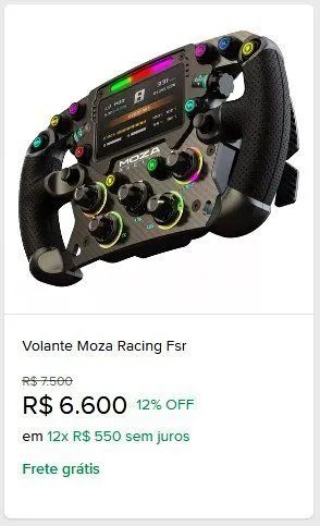 Direct Drive MOZA R12 + Volante FSR + Pedal CRP - O MAIS BARATO DA INTERNET