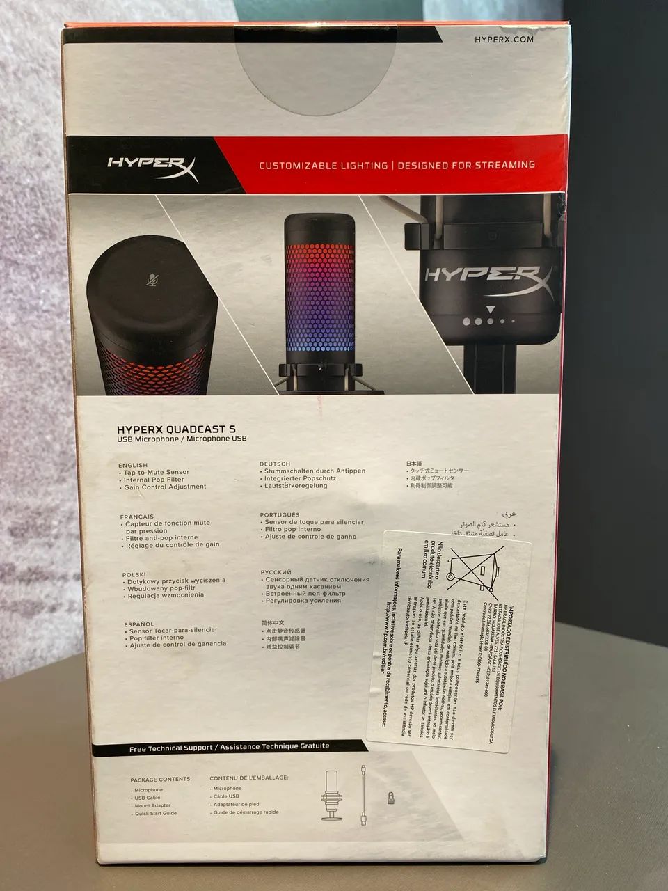 Microfone Gamer Hyperx Quadcast S Rgb + Braço De Microfone - Preto - Foto 3