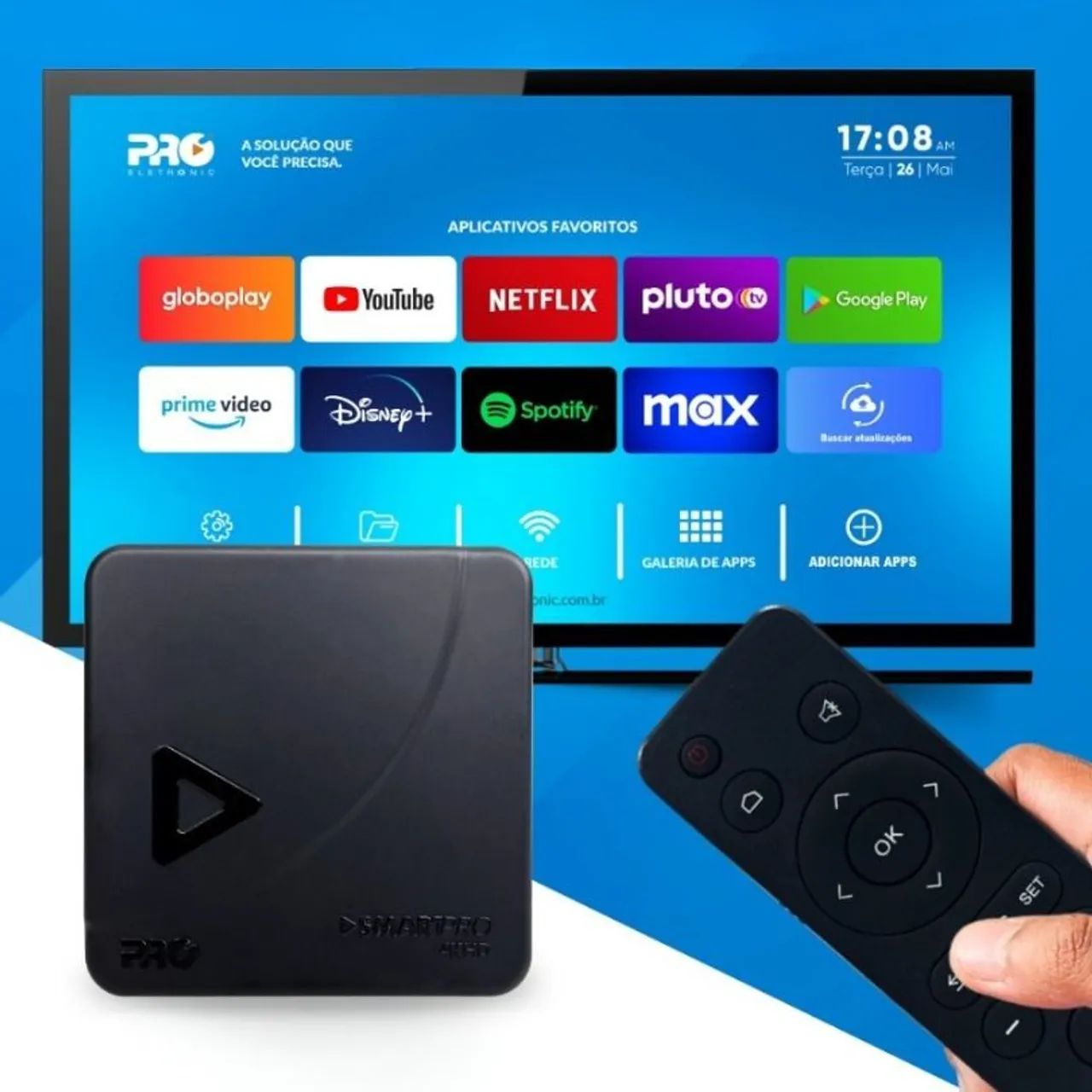 Smart Box Proeletronic 4K PROSB-3000 Android TV Original  Homologado Anatel