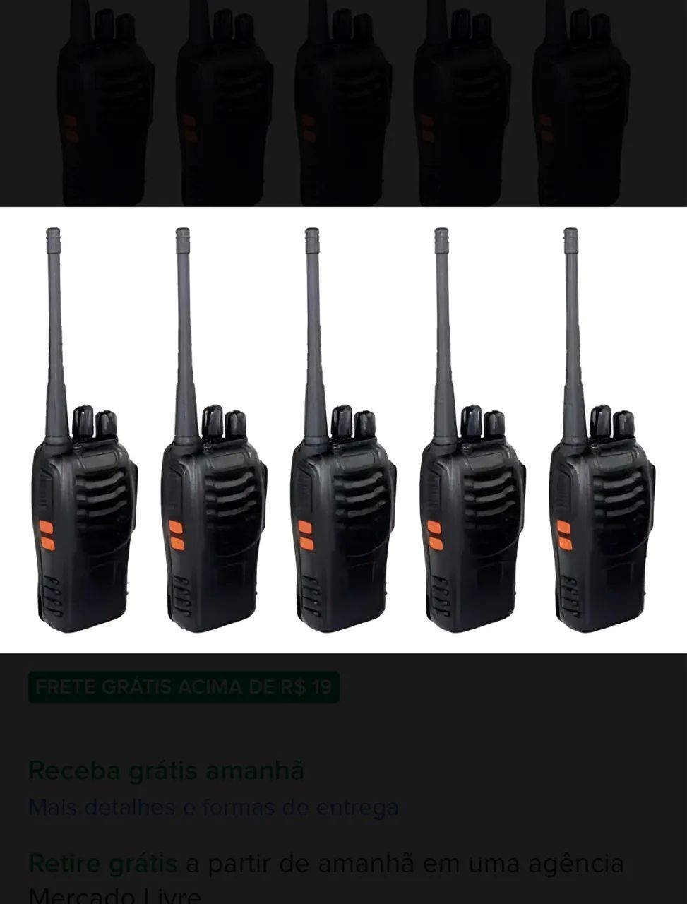 Kit 5 Radio Comunicador Walktalk 12km Profissional Segurança