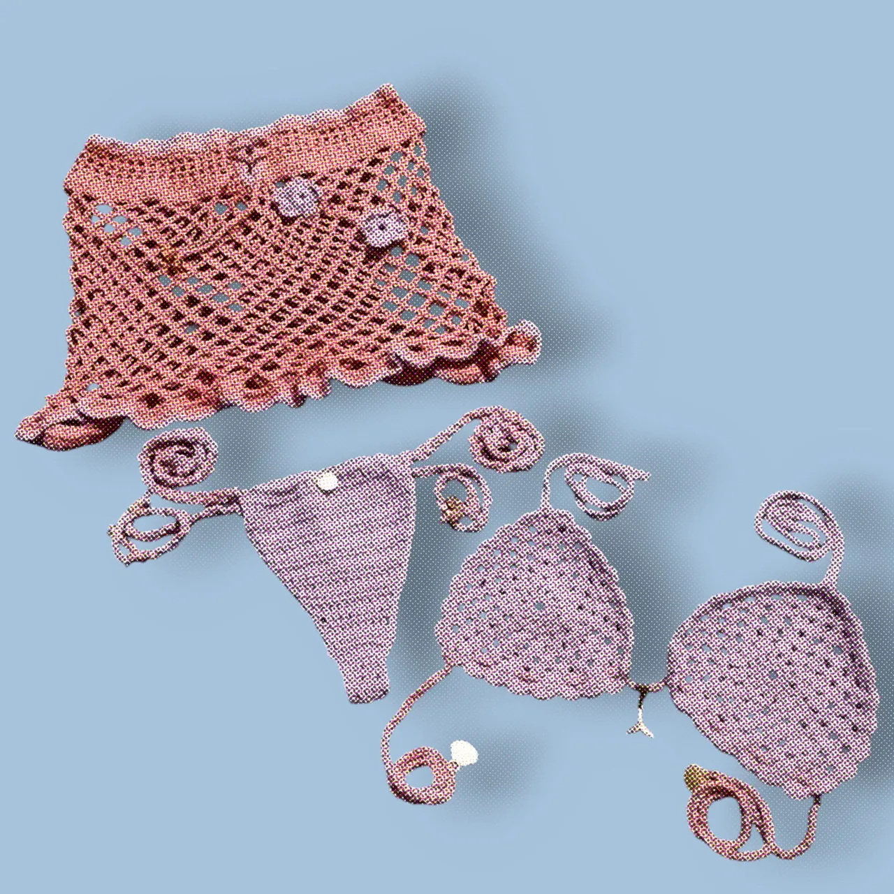 Conjunto de biquíni de crochê