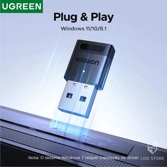 Adaptador Sem Fio UGREEN USB Bluetooth 5.4 Receptor De Transmissor Dongle Para PC Windows - Foto 3