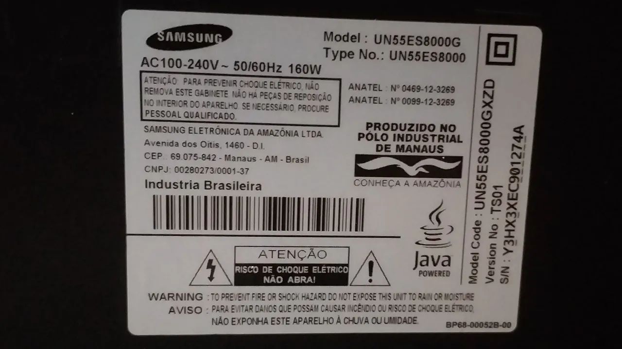 Televisão Samsung Smart UN55ES8000G 55 Polegadas Defeito Linhas Verticais na Tela Peças - Foto 2