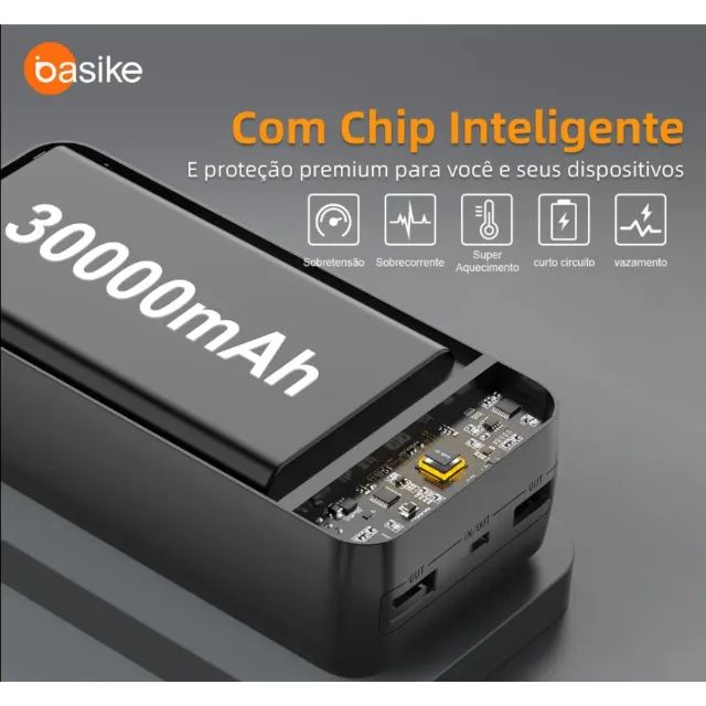 Power Bank 30000mah Carregador Portátil Super Rápido 22.5w Cabos inclusos - Foto 2