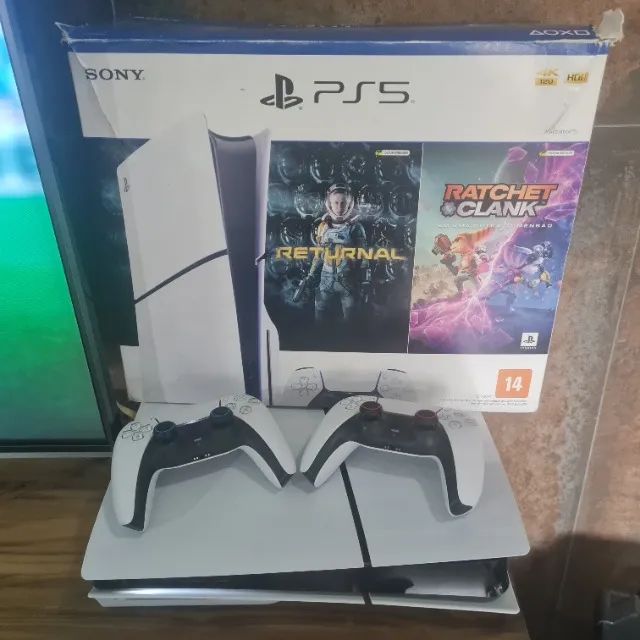 PS5 Slim MÍDIA FÍSICA com 2 controles + 2 Jogos lacrados + FC25