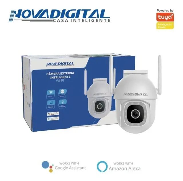 Câmera Segurança Externo Noturno Inteligente Wifi Smart Novadigital CS-G13 Branco - Foto 5