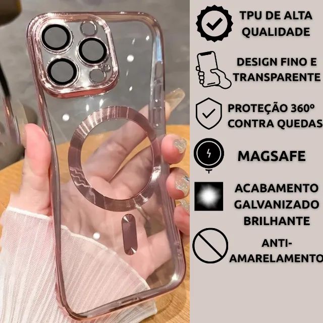 Capa Case Antichoque iPhone 16 E 17 Magsafe Galvanizado Tpu - Foto 2
