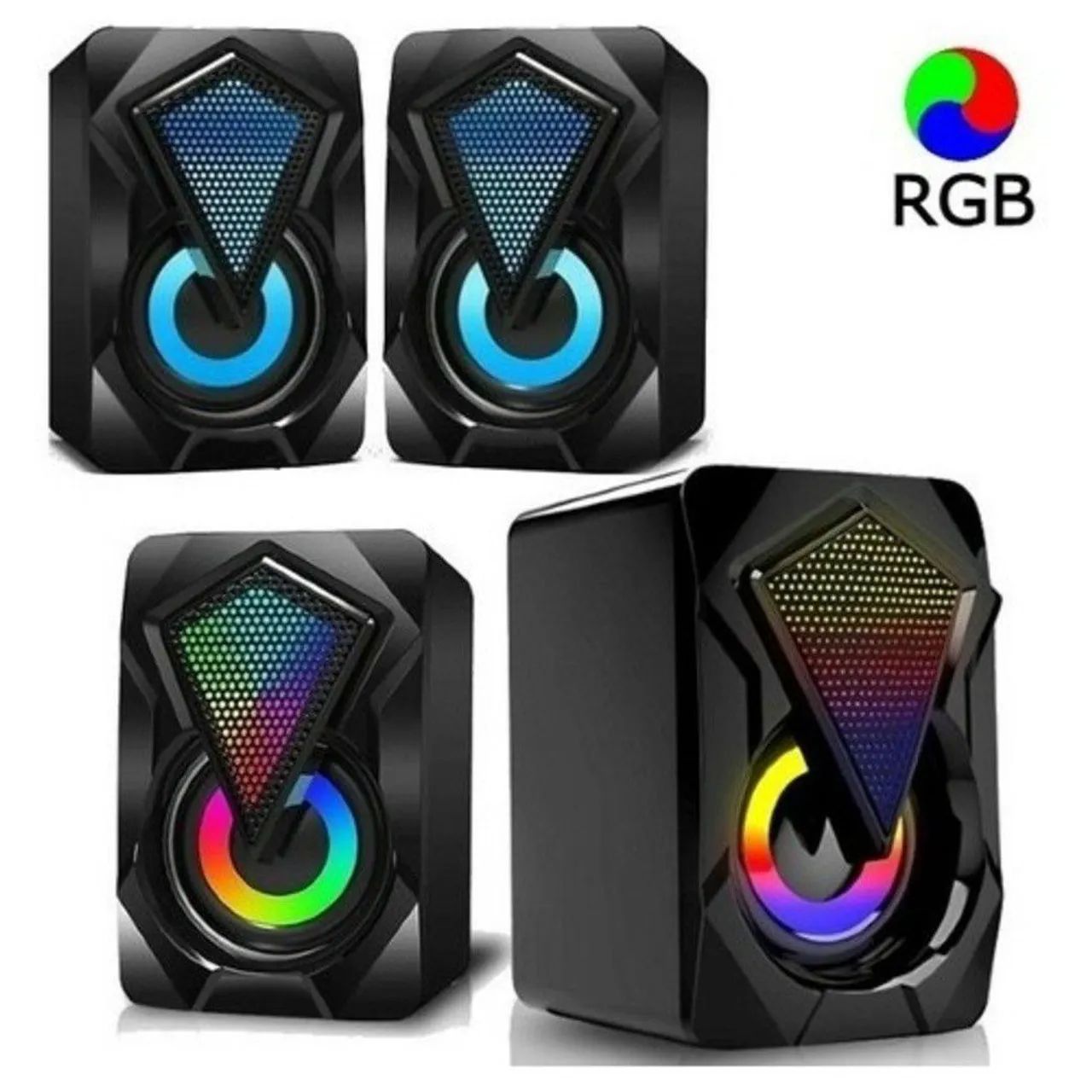 Caixas de Som 2.0 USB com LED RGB - Foto 4