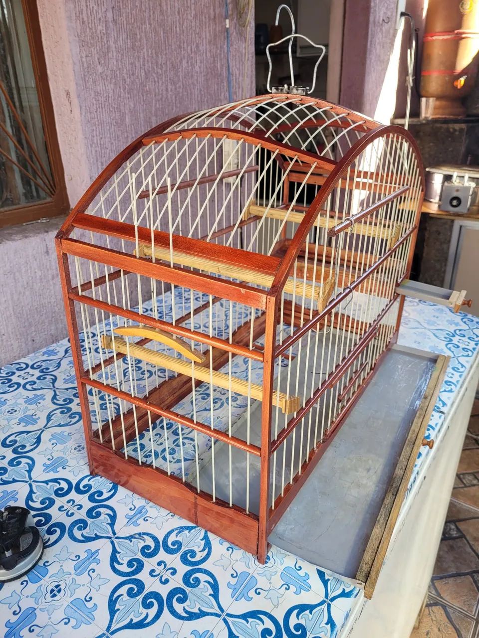 Gaiola de madeira para pássaros - Foto 2