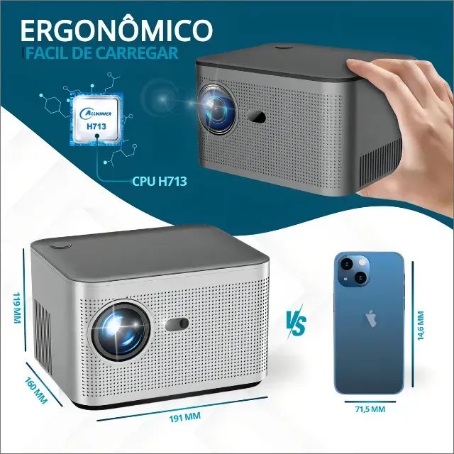 Projetor HY350 Full HD 4K Wifi6 Controle Com Comando de Voz até 200 Polegadas Novo - Foto 2