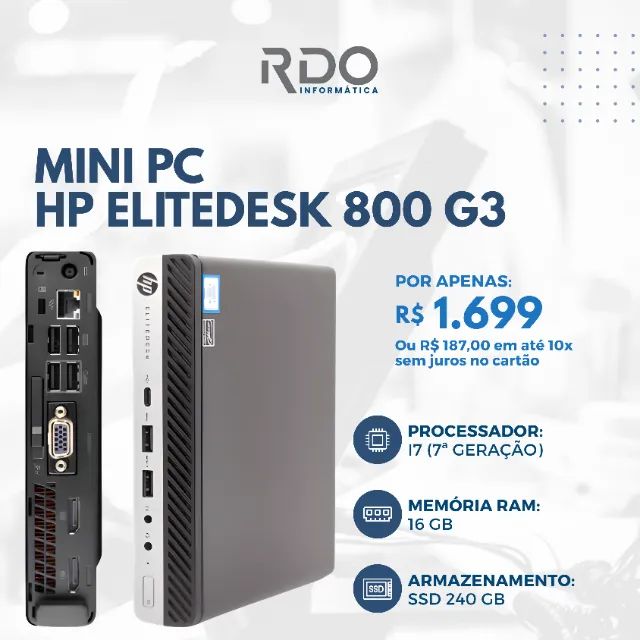 ミニPC #7 HP EliteDesk800G4DM 35W i7 16G SSD256 HP EliteDesk
