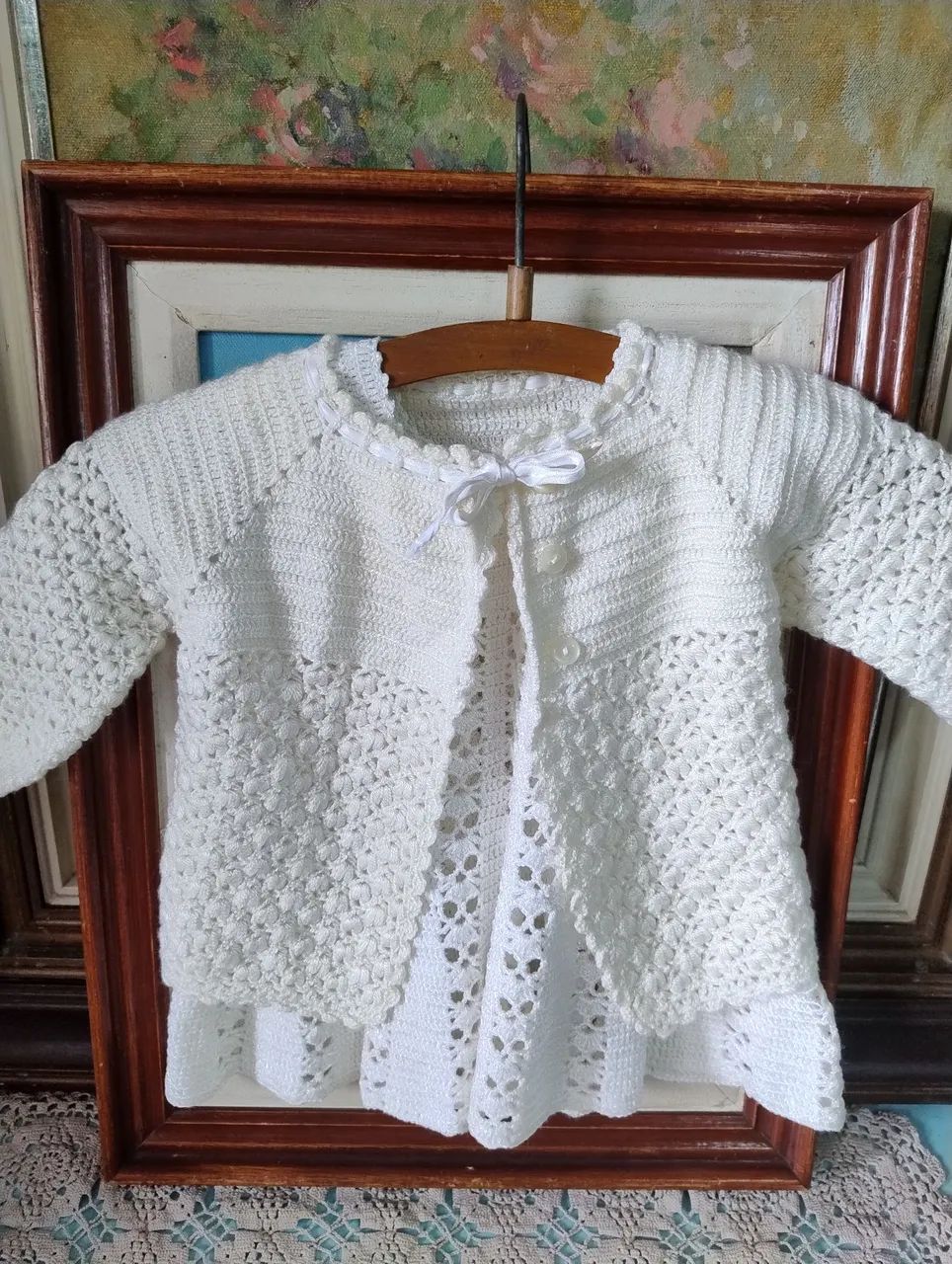 Vestido antigo de crochê infantil  - Foto 3