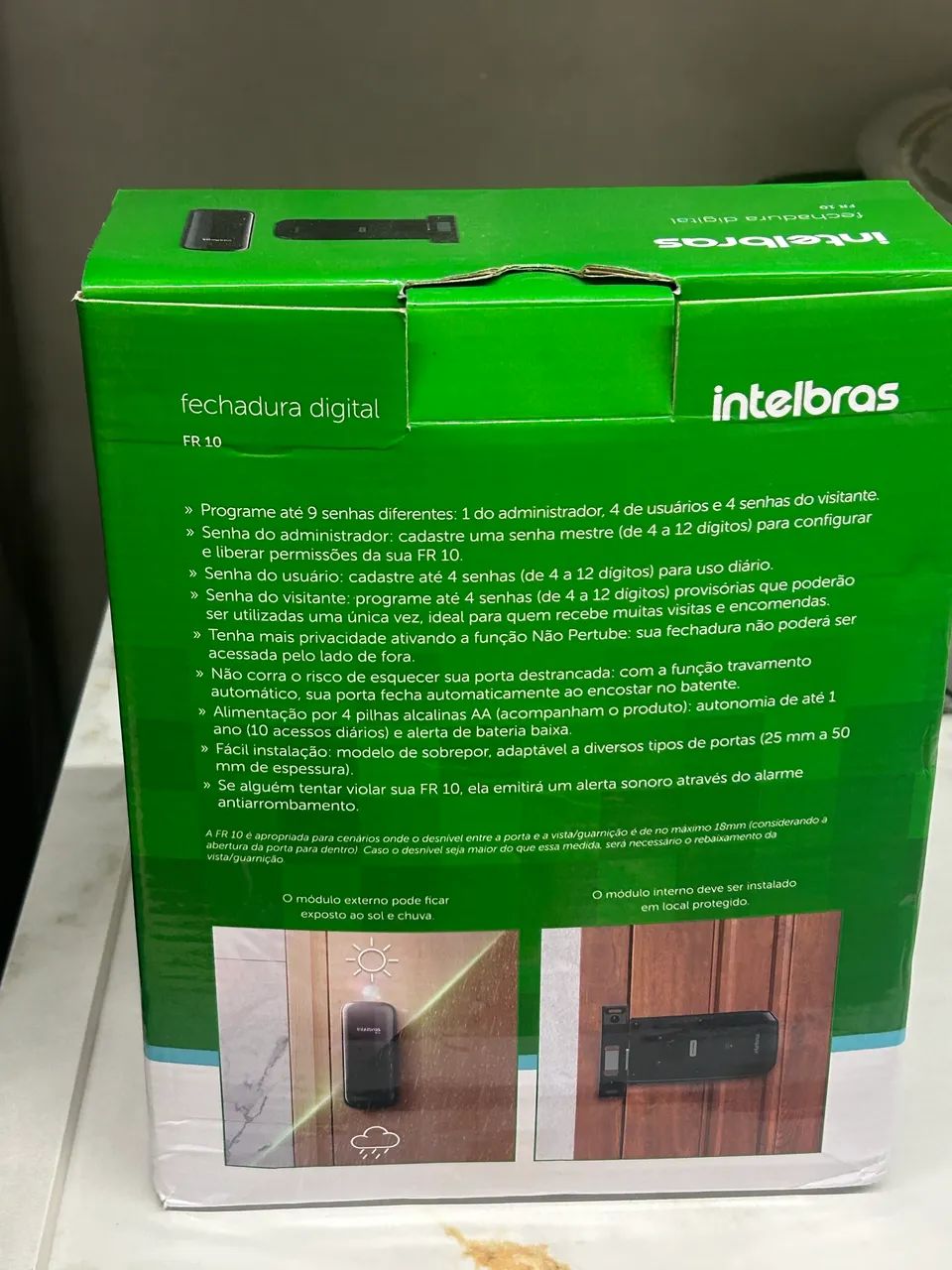 Fechadura Digital de Sobrepor com Senha FR 10 Preto Intelbras