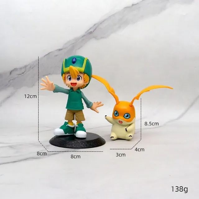 Bonecos Digimon Agumon Patamon Gbumon Tailmon 4 pares Total de 8pcs - Foto 3