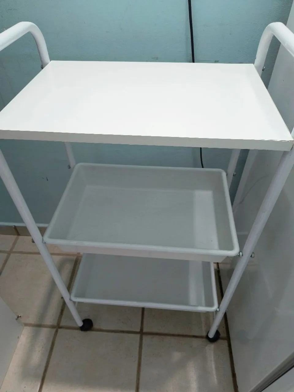 Carrinho Organizador Branco com Rodinhas