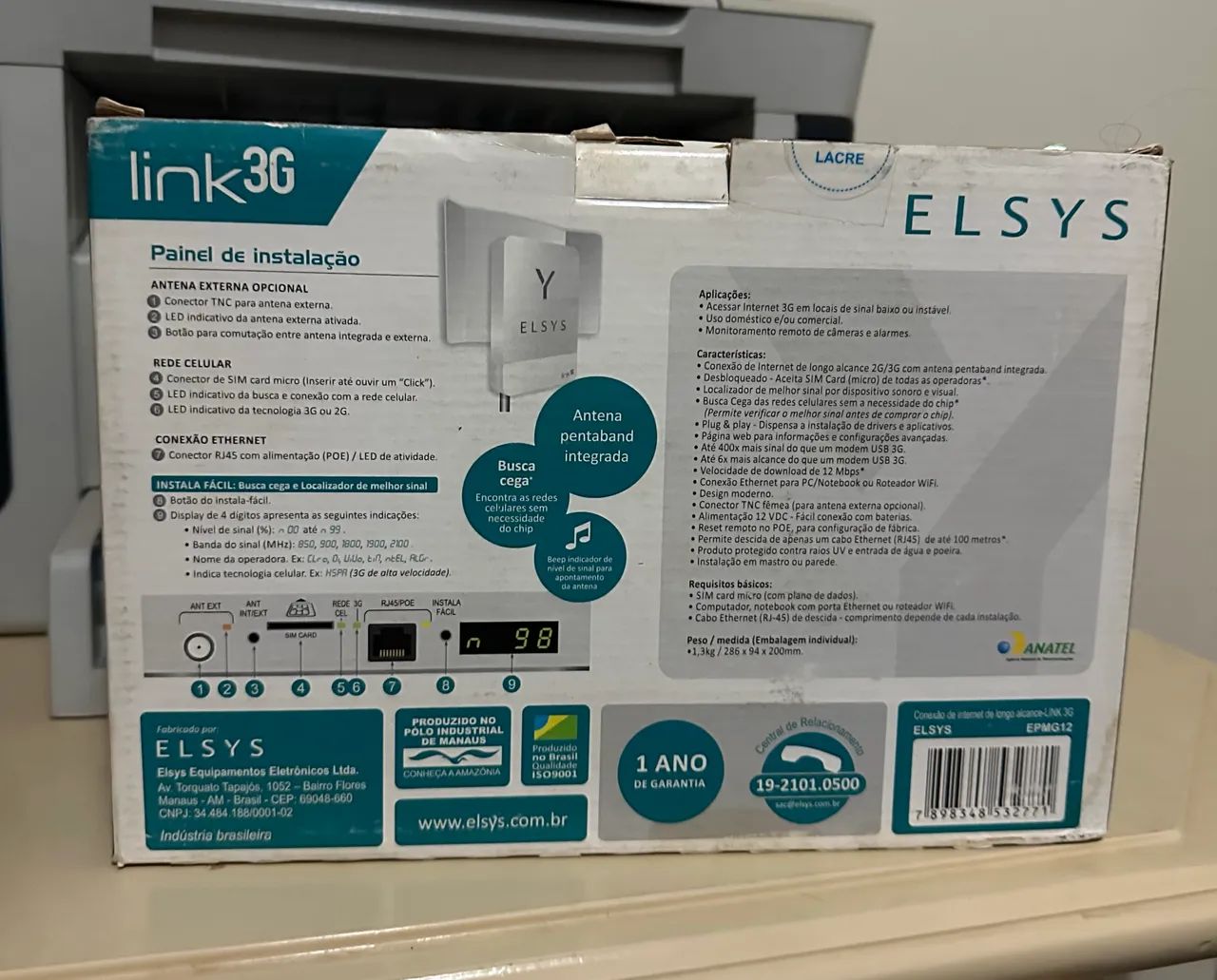 Link 3g Elsys Amplificador Sinal Internet Rural Celular Wifi - Foto 3