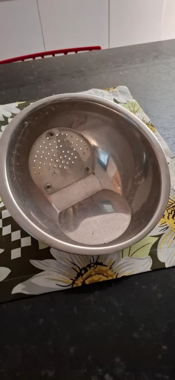 Escorredor de arroz em aço inoxidável