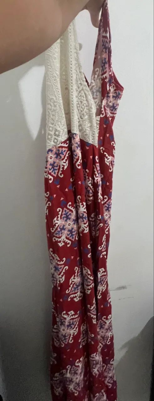 Vestido vermelho estampado longo  - Foto 3