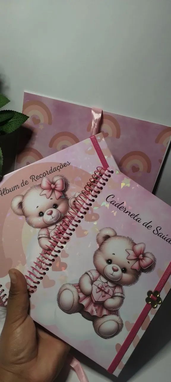 Kit maternidade com caixa cartona, caderneta de saúde do bebê, álbum de recordações  - Foto 5