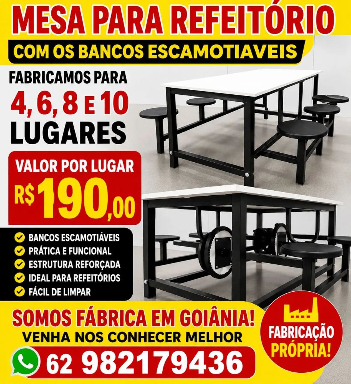 MESAS PARA REFEITÓRIO 