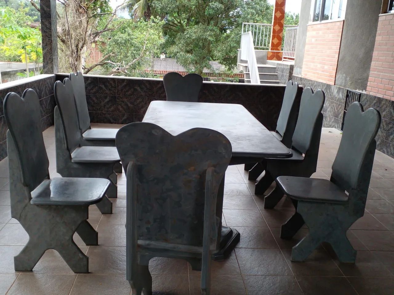 Mesa de ardose com 8 cadeiras. - Foto 2
