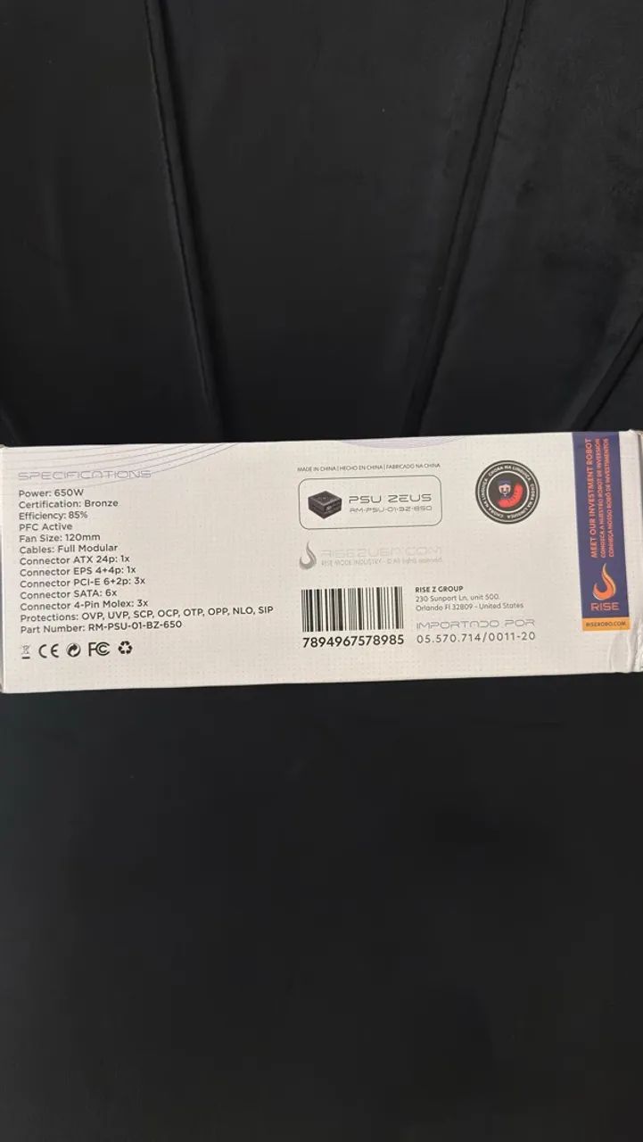 FONTE MODULAR 650w RISE MODE ZEUS - Foto 2