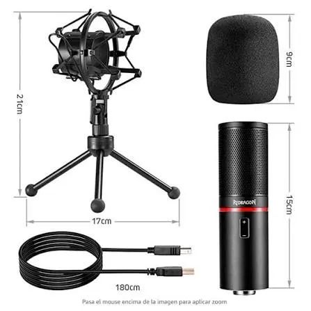 Microfone Redragon Blazar GM300 USB Seminovo com Tripé - Foto 4