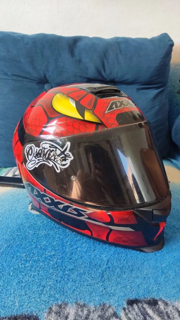 Capacete Axxis Eagle Snake Vermelho/Preto - Foto 2
