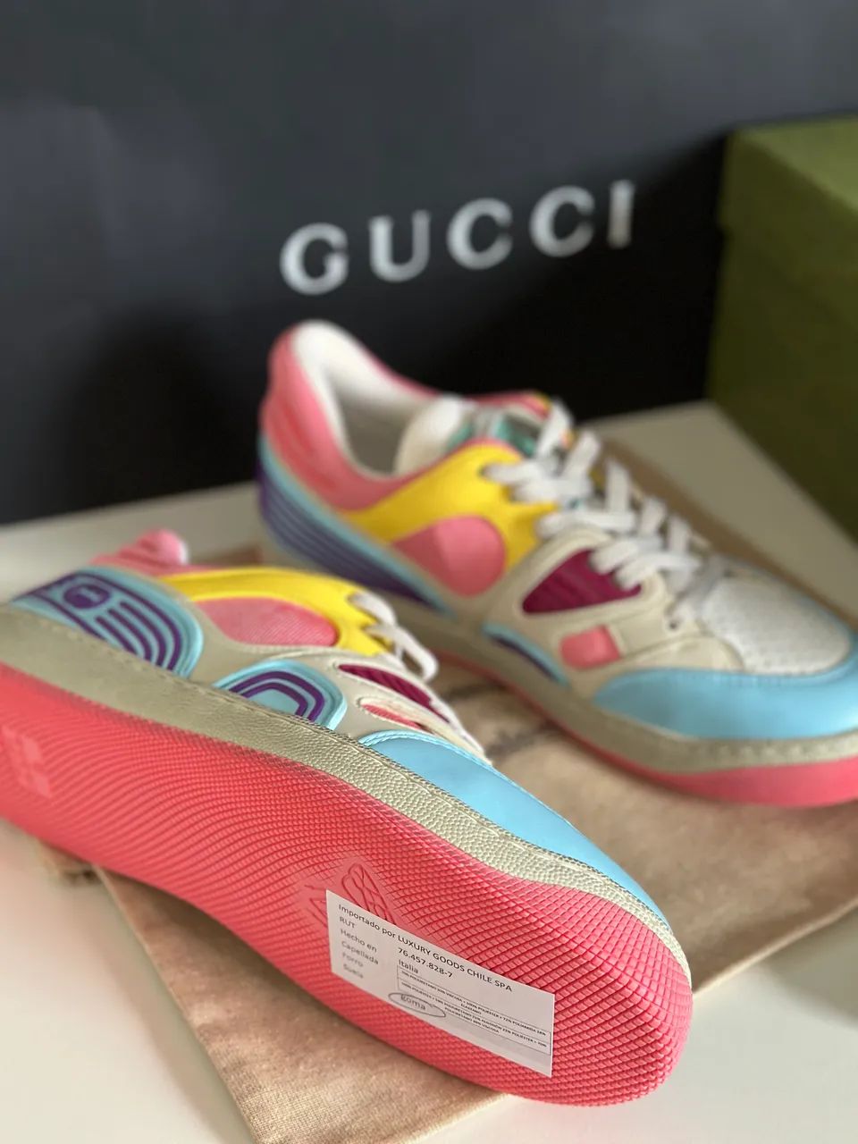 Gucci Basket Low Light Blue Demetra Pink - Foto 5