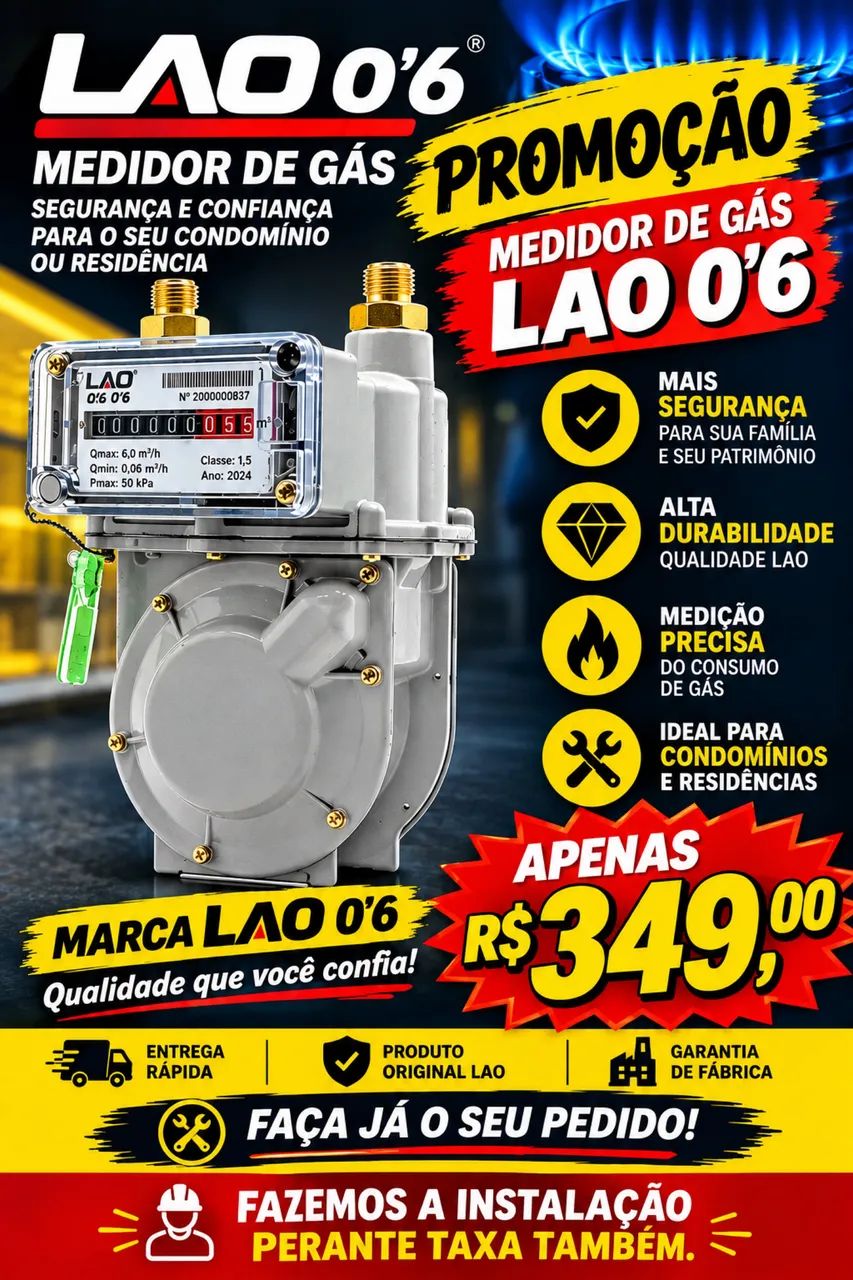 Medidor gás marca lao 0.6  - Foto 3
