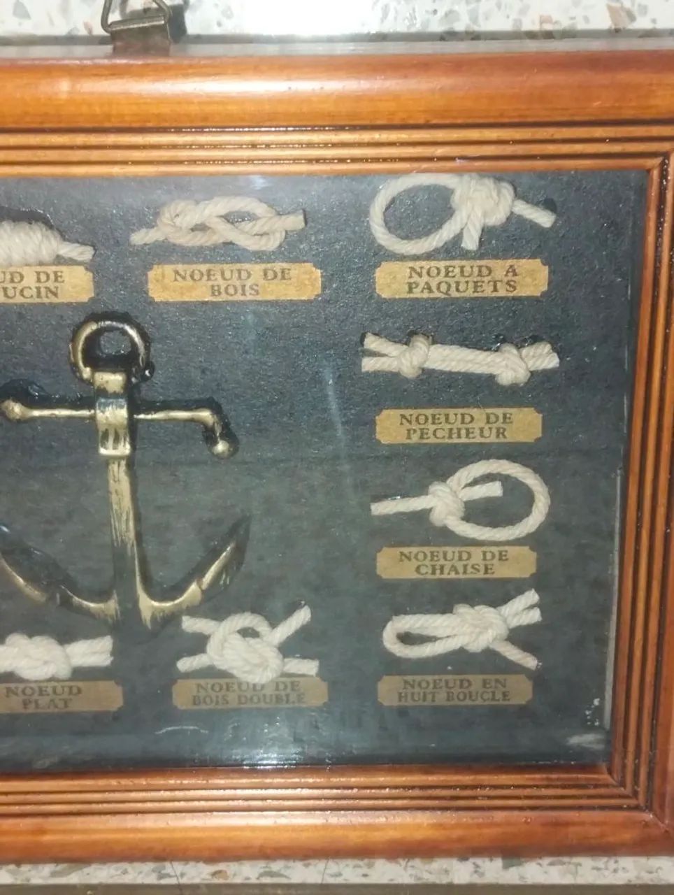 Quadro Náutico Antigo Miniatura de Nós e Âncora Colecionável - Foto 4