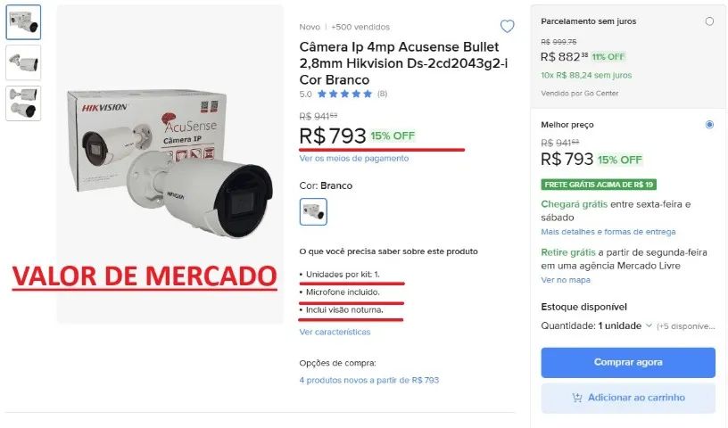 Torrando - Câmera de CFTV - imagem 4k - Alta resolução - nova - Hikvision DS-2CD2043G2-I - Foto 2