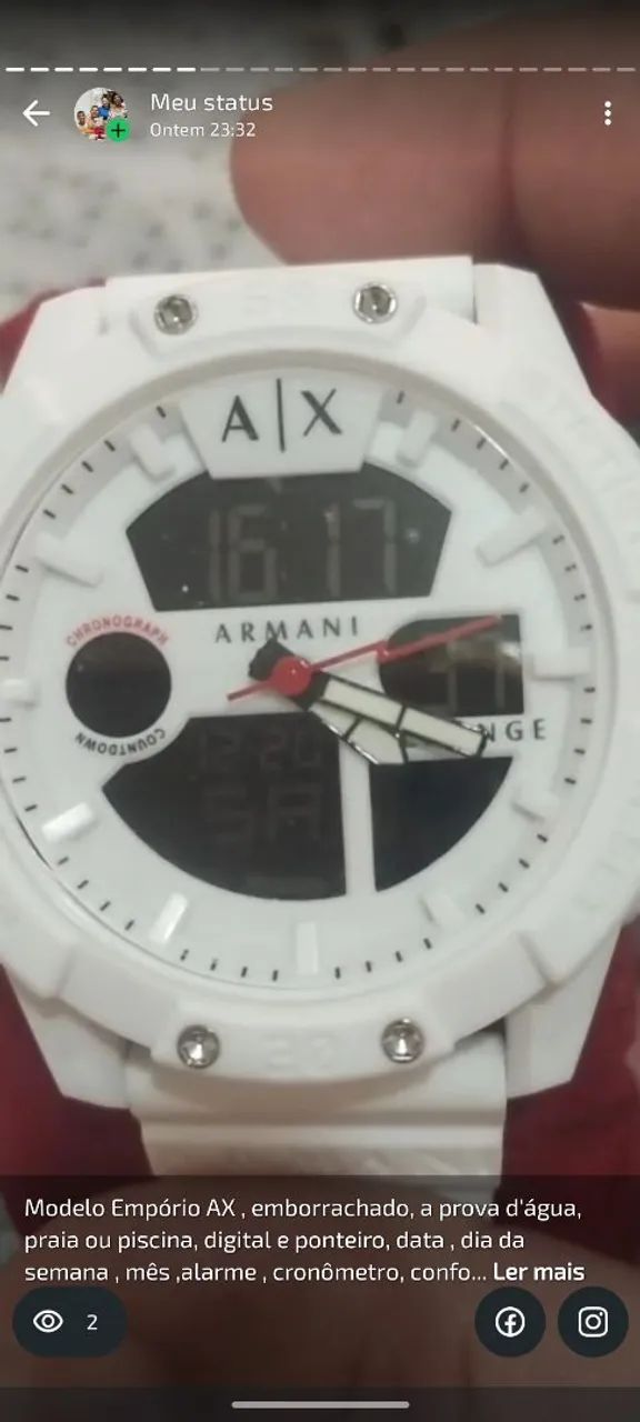 Relógio Empório Armani branco  - Foto 3