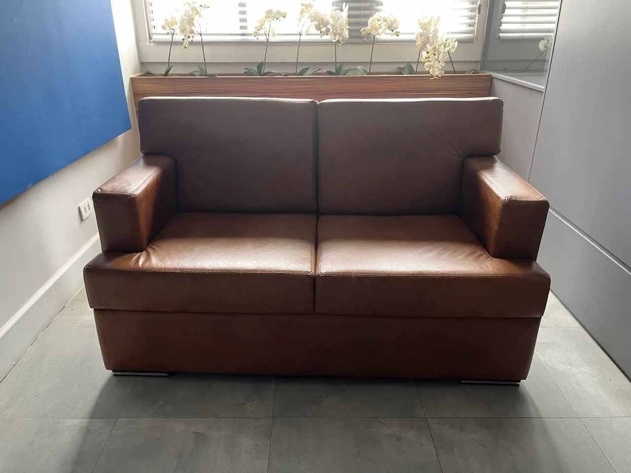 Sofá de couro natural 2 lugares - luxo