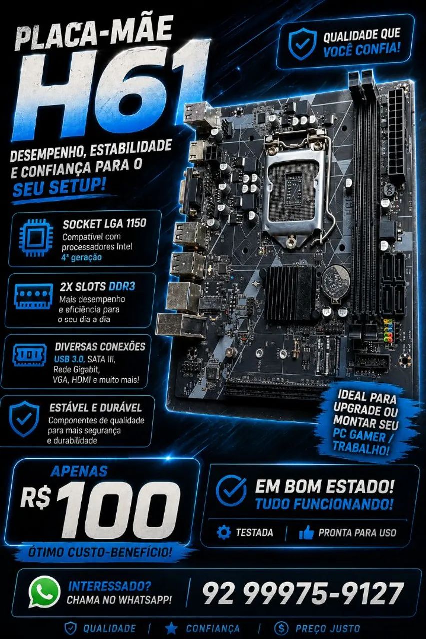PLACA-MÃE H61 - Foto 4