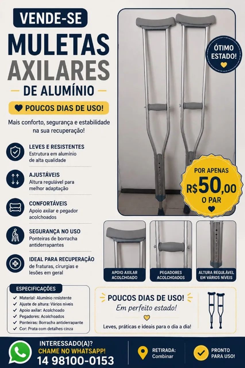 Muleta para pé quebrado