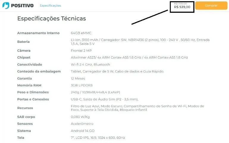 Tablet Positivo Vision TAB 7 64GB 3GB 7 Polegadas Preto + Capinha de couro  IMPERDIVEL. - Foto 5
